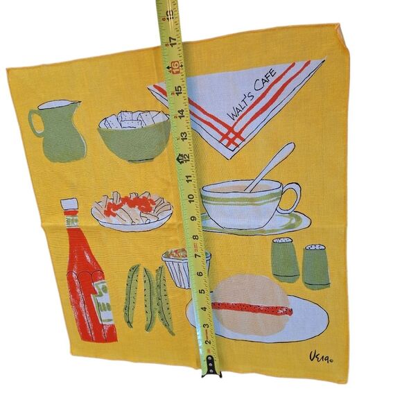 Vera Neumann Walt’s Cafe FOUR Cloth Napkins Table Linens Vintage Kitsch Decor - Picture 8 of 16